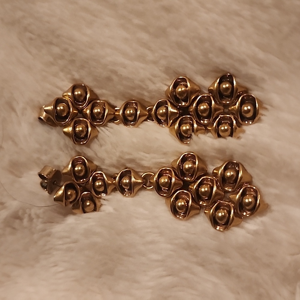 Anthroplogie Statement Earrings Goldtone